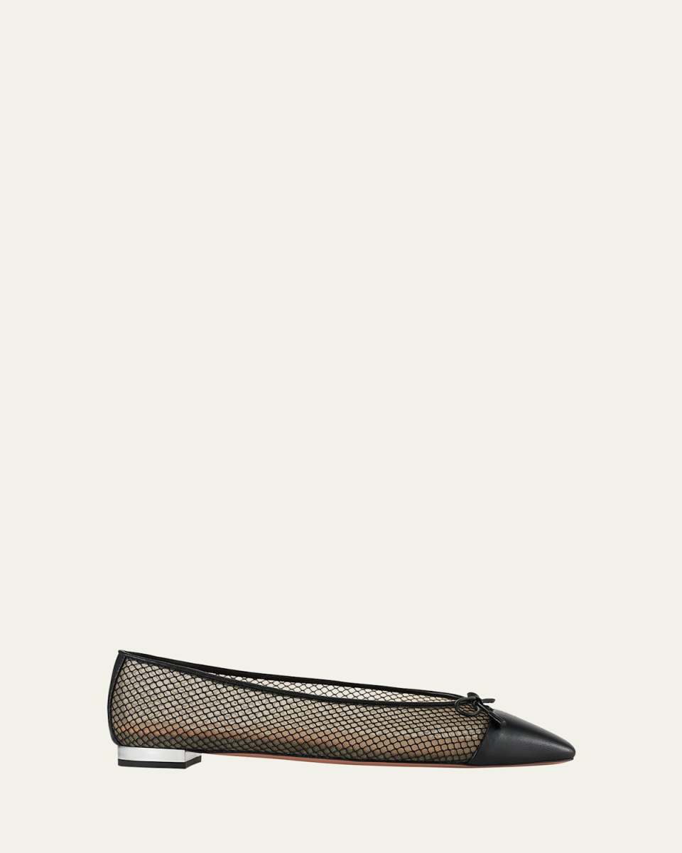 Gioia Mesh Net Cap-Toe Ballerina Flats